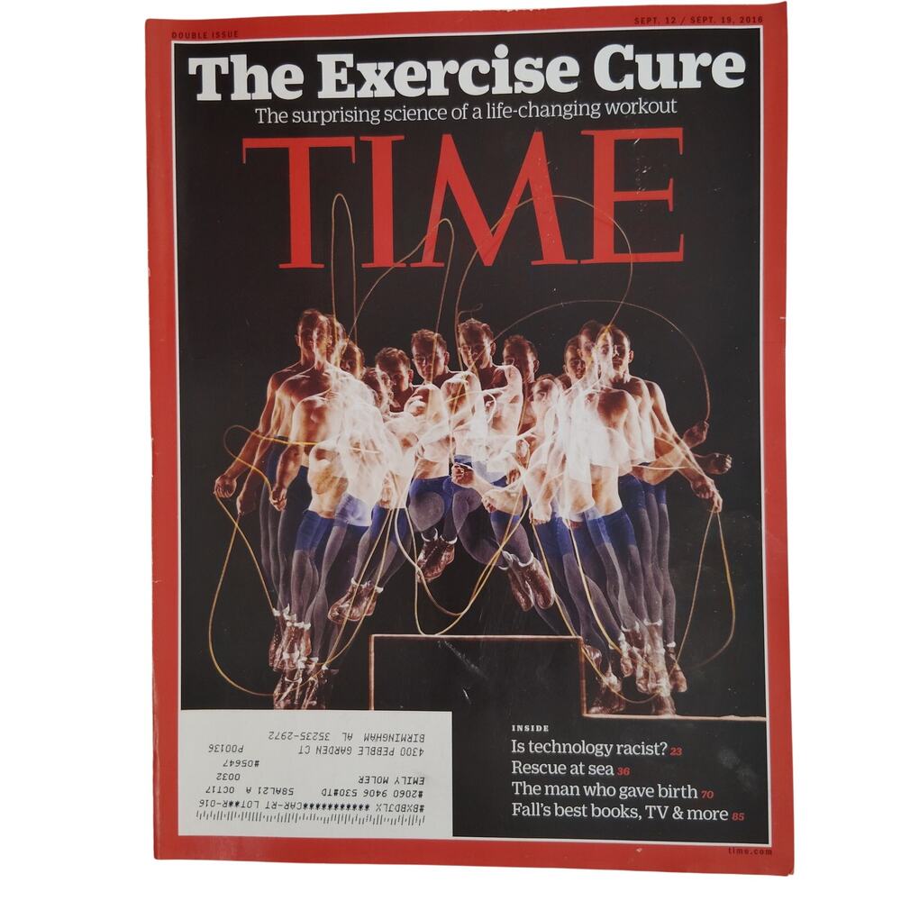TIME Magazine Sept 12/19 2016 The Exercise Cure Back Issue Red Border Fitness